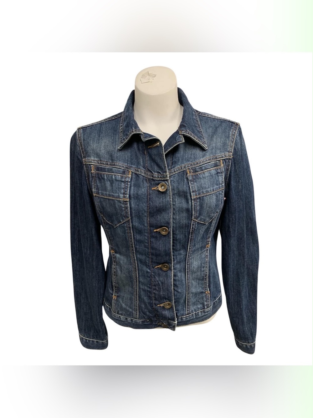 Mossimo Dutti Dark Blue Denim Jacket with Button Front Size M